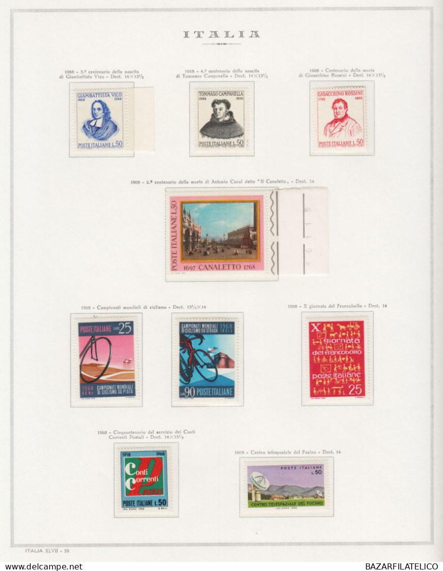 REPUBBLICA COLLEZIONE DAL 1945 AL 1998 COMPRESO ROSA B. FOGLIO G.I MNH** 4 CERT.