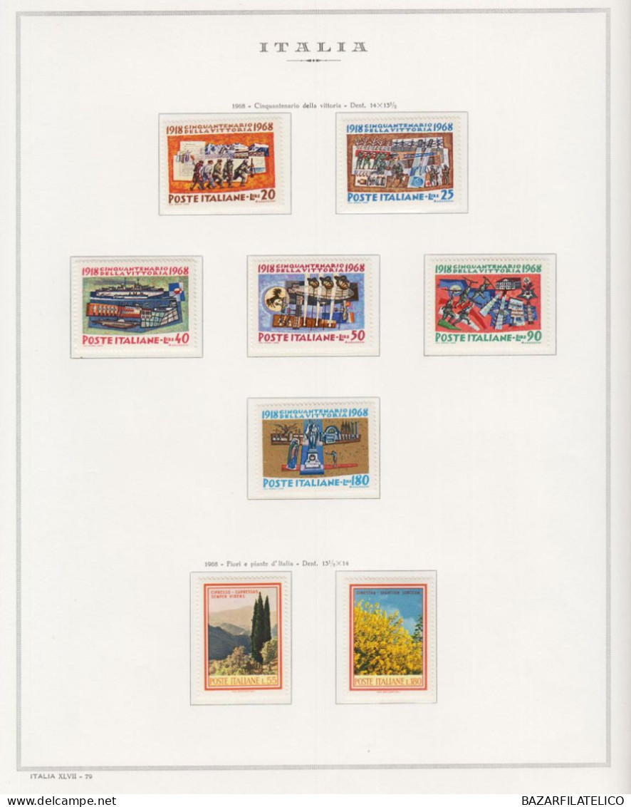 REPUBBLICA COLLEZIONE DAL 1945 AL 1998 COMPRESO ROSA B. FOGLIO G.I MNH** 4 CERT.