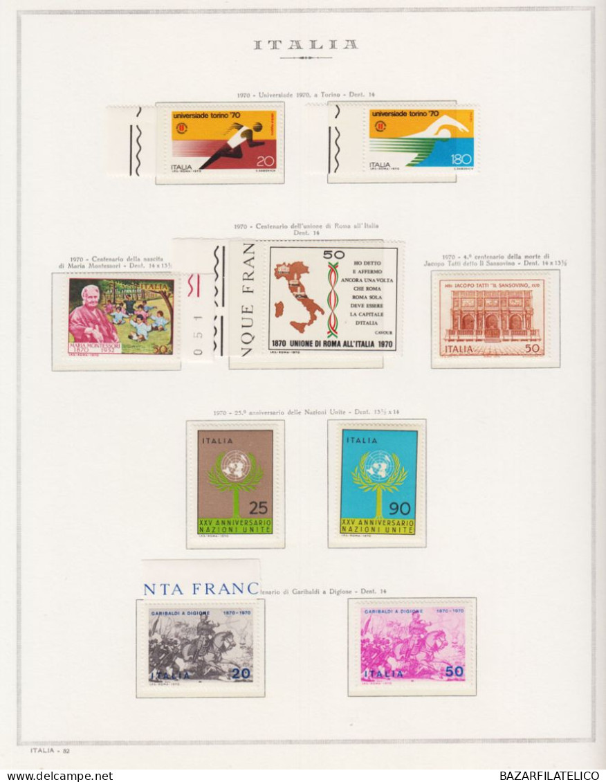 REPUBBLICA COLLEZIONE DAL 1945 AL 1998 COMPRESO ROSA B. FOGLIO G.I MNH** 4 CERT.