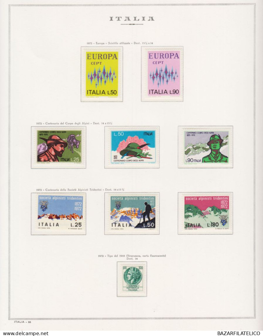 REPUBBLICA COLLEZIONE DAL 1945 AL 1998 COMPRESO ROSA B. FOGLIO G.I MNH** 4 CERT.