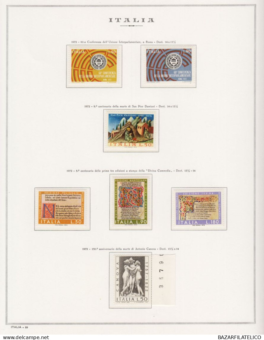 REPUBBLICA COLLEZIONE DAL 1945 AL 1998 COMPRESO ROSA B. FOGLIO G.I MNH** 4 CERT.