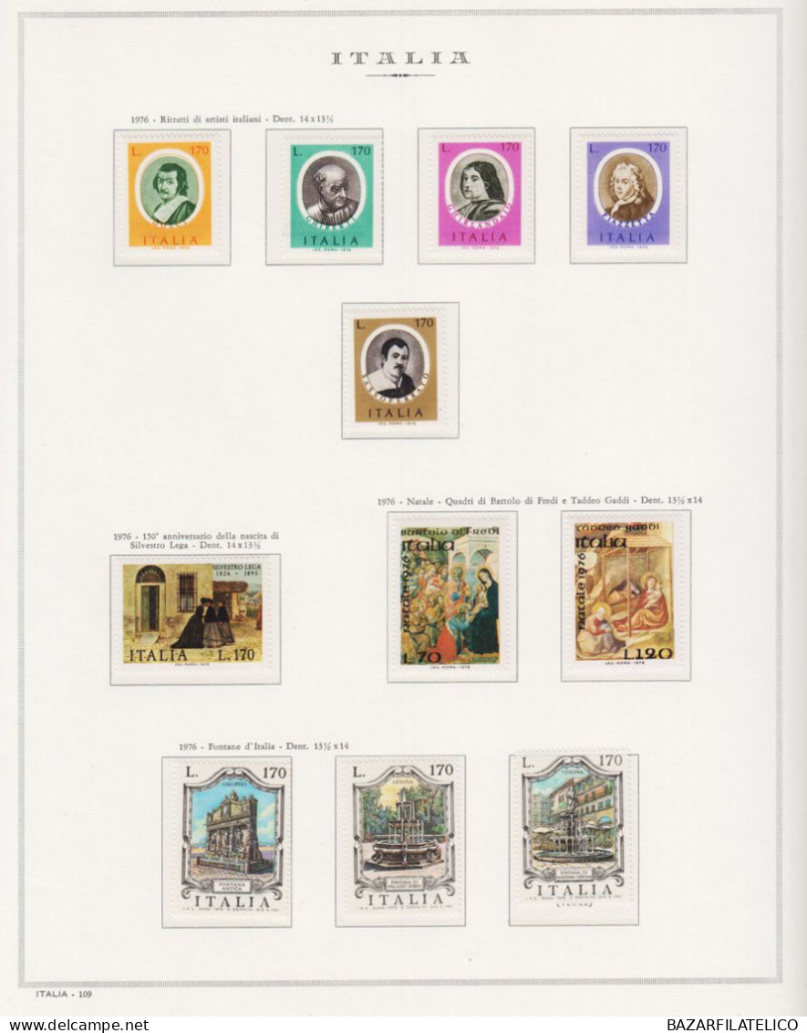 REPUBBLICA COLLEZIONE DAL 1945 AL 1998 COMPRESO ROSA B. FOGLIO G.I MNH** 4 CERT.