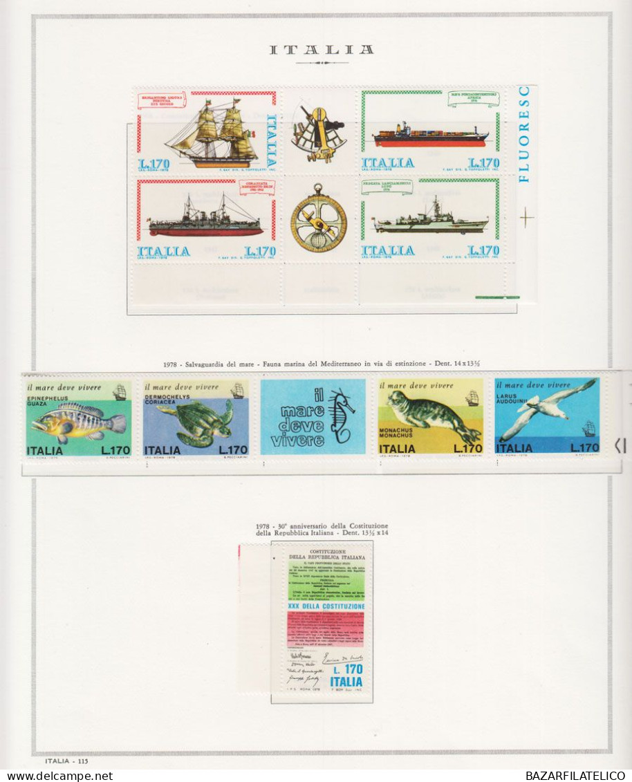 REPUBBLICA COLLEZIONE DAL 1945 AL 1998 COMPRESO ROSA B. FOGLIO G.I MNH** 4 CERT.