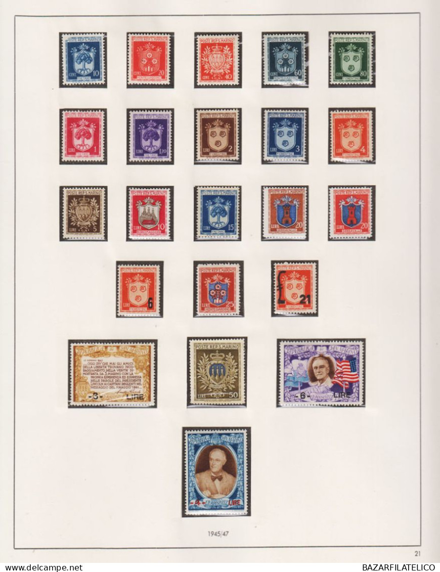 SAN MARINO COLLEZIONE AVANZATA DAL 1949 AL 1976 SU ALBUM G.I MNH** - Verzamelingen & Reeksen