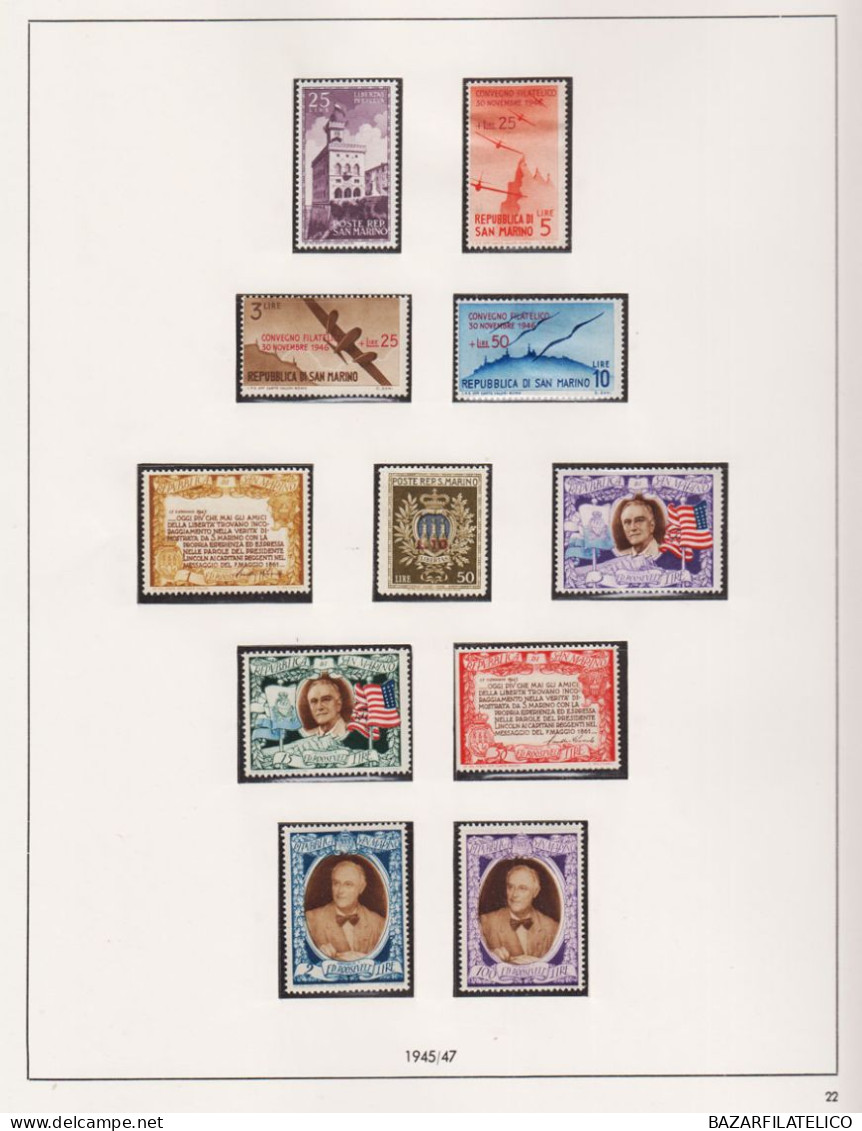 SAN MARINO COLLEZIONE AVANZATA DAL 1949 AL 1976 SU ALBUM G.I MNH** - Lots & Serien