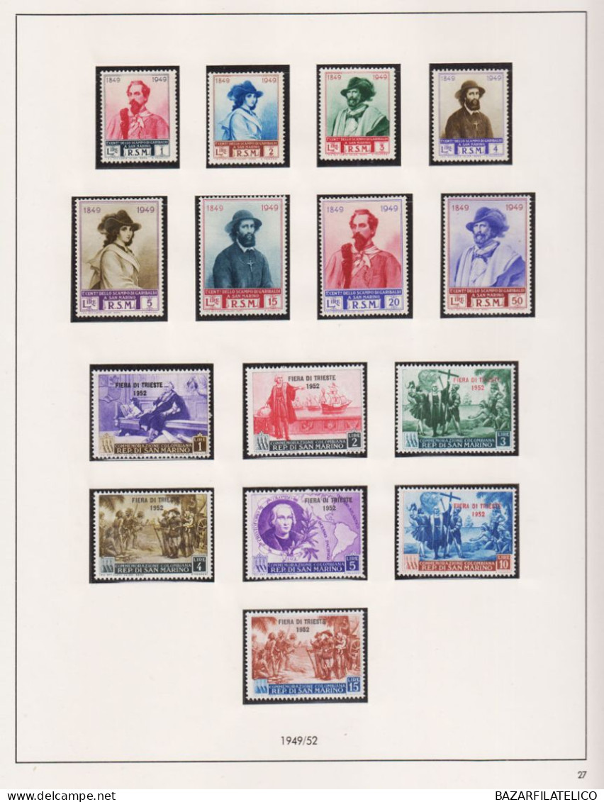 SAN MARINO COLLEZIONE AVANZATA DAL 1949 AL 1976 SU ALBUM G.I MNH**