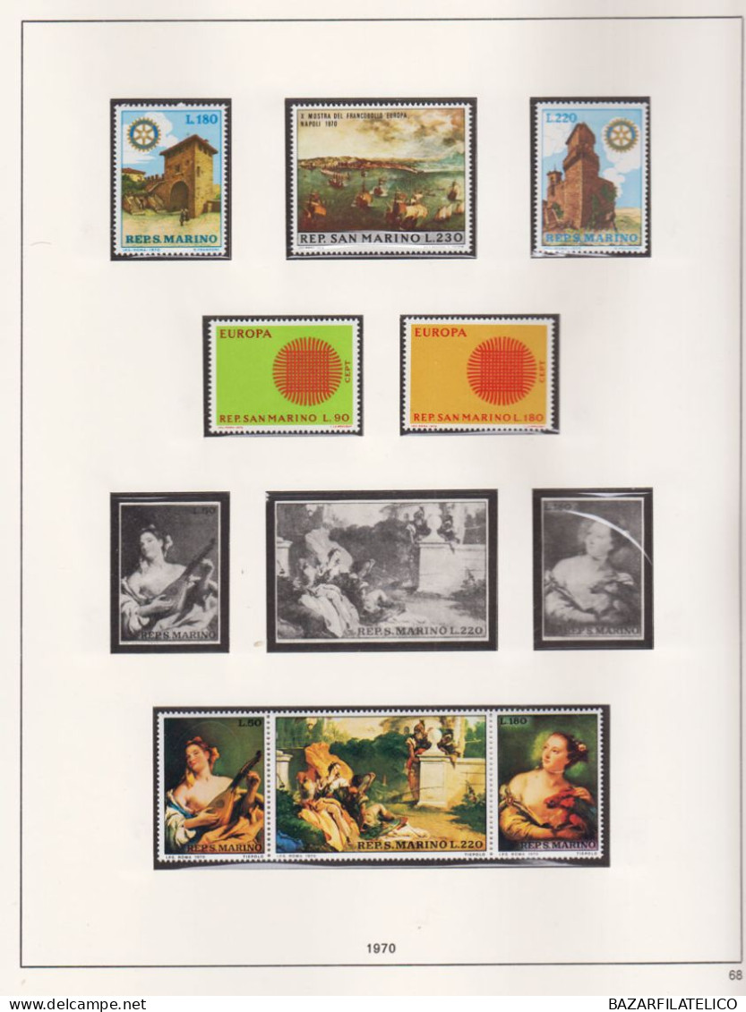 SAN MARINO COLLEZIONE AVANZATA DAL 1949 AL 1976 SU ALBUM G.I MNH**