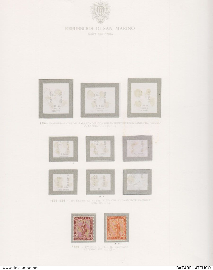 COLLEZIONE DI SAN MARINO DAL 1877 AL 1957 + SERVIZI G.O / G.I / US. - Colecciones & Series