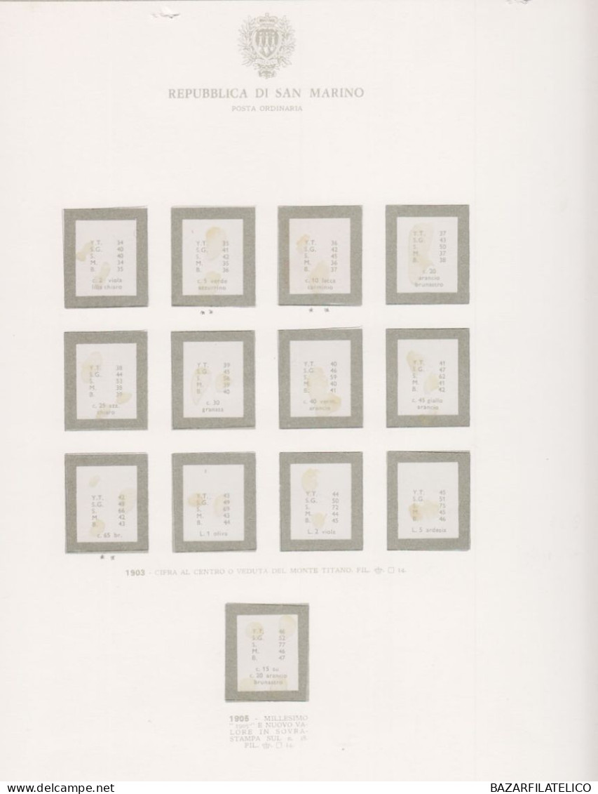 COLLEZIONE DI SAN MARINO DAL 1877 AL 1957 + SERVIZI G.O / G.I / US. - Verzamelingen & Reeksen