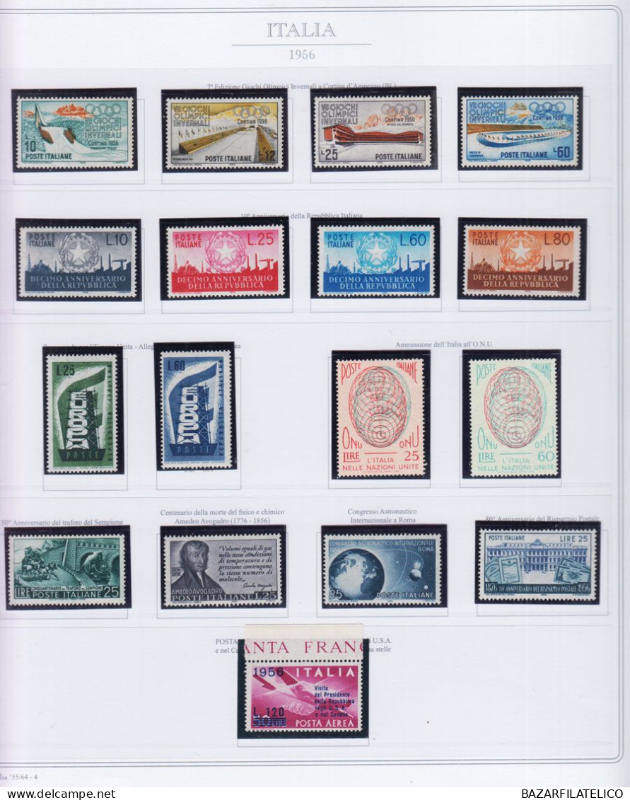 REPUBBLICA COLLEZIONE SU 2 ALBUM CON FOGLI ABAFIL DAL 1945 AL 1984 G.I MNH**