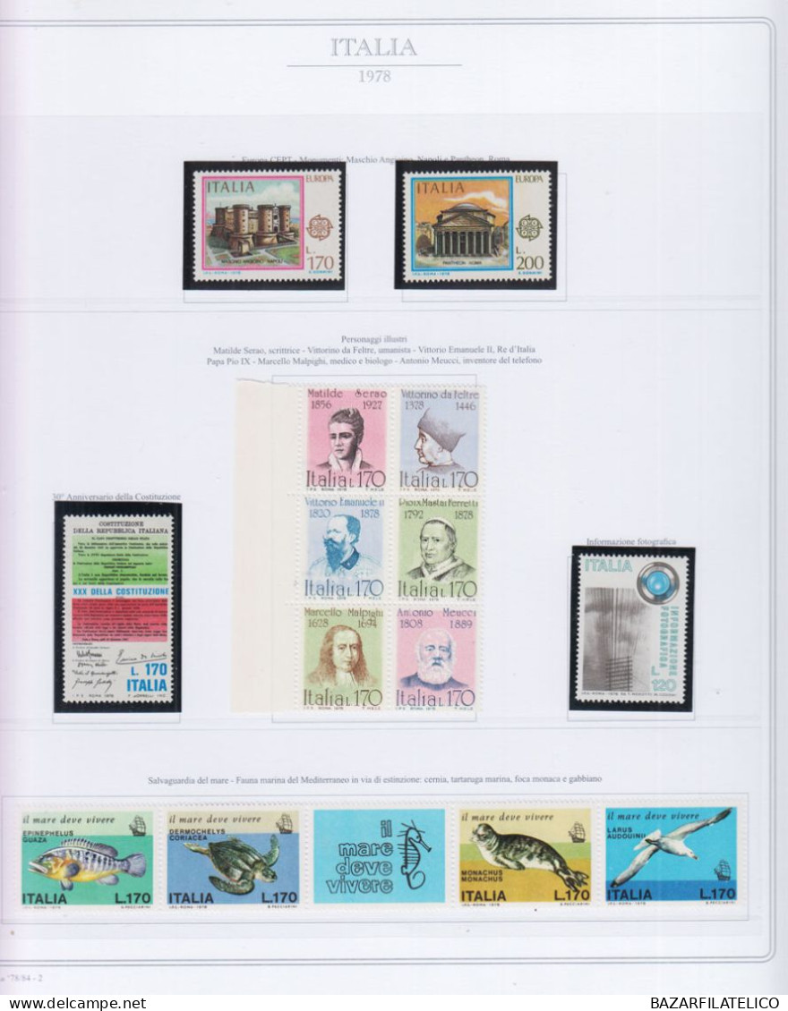 REPUBBLICA COLLEZIONE SU 2 ALBUM CON FOGLI ABAFIL DAL 1945 AL 1984 G.I MNH**