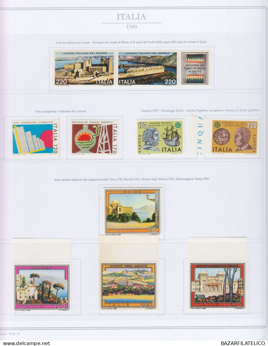 REPUBBLICA COLLEZIONE SU 2 ALBUM CON FOGLI ABAFIL DAL 1945 AL 1984 G.I MNH**