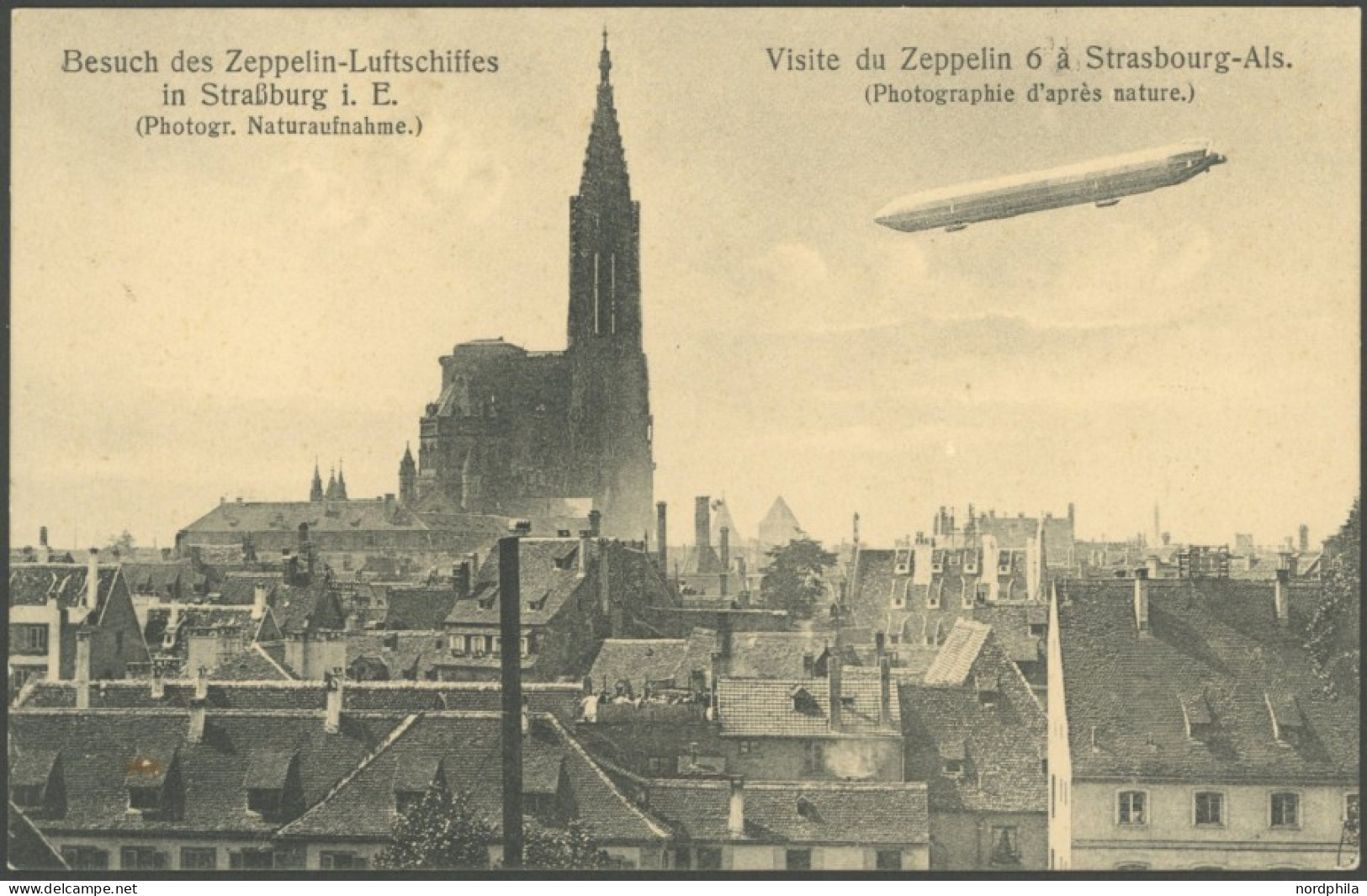 ALTE ANSICHTSKARTEN 1909, LZ 6 (Z III), Besuch Des Zeppelin Luftschiffes In Straßburg, Ungebraucht, Pracht - Sonstige & Ohne Zuordnung