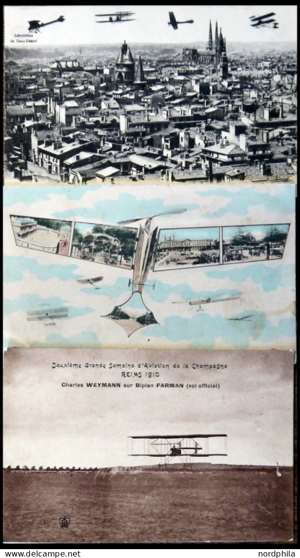 ALTE ANSICHTSKARTEN Pionier-Flugereignisse (1910/12), Bordeaux, Nancy, Reims, 3 Verschiedene Ansichtskarten, 2 Davon Geb - Sonstige & Ohne Zuordnung