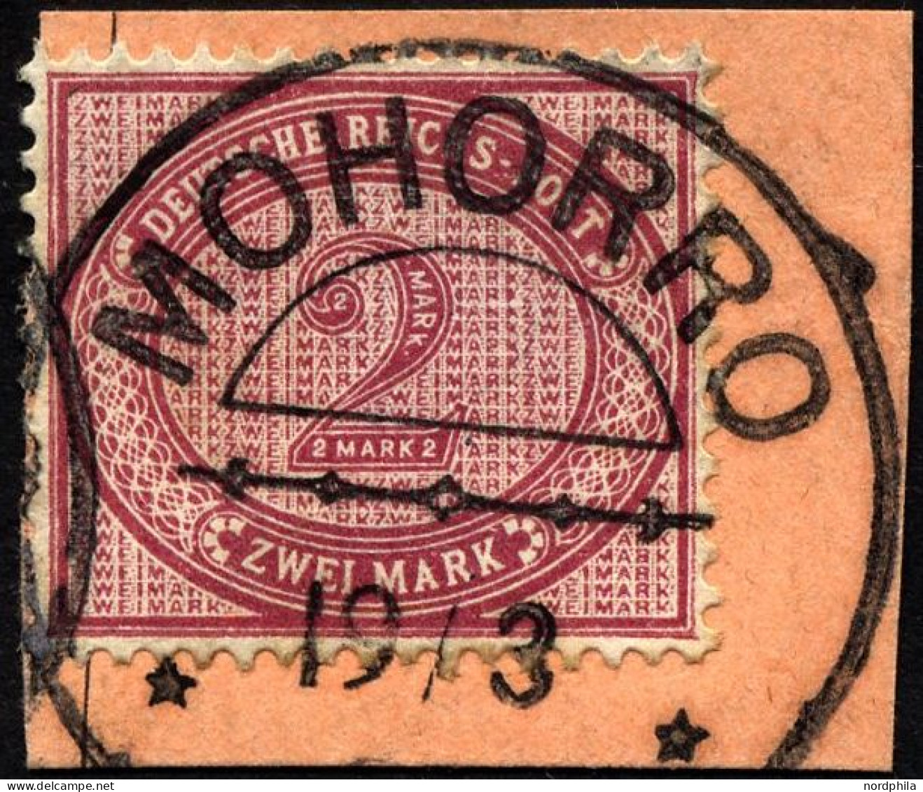 DEUTSCH-OSTAFRIKA VO 37e BrfStk, 1891, 2 M. Dunkelrotkarmin, Stempel MOHORRO, Postabschnitt, Pracht - Afrique Orientale