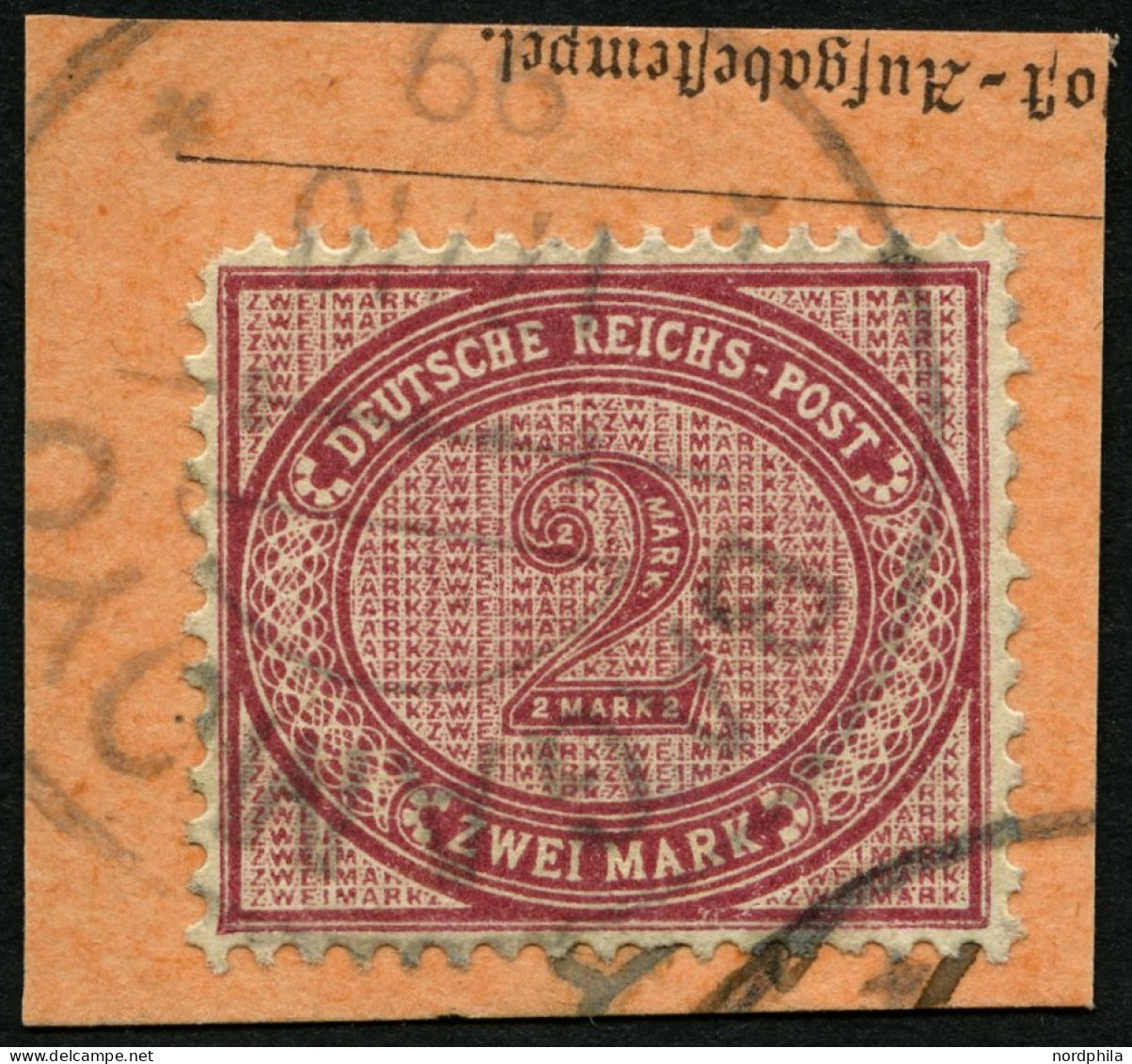 DEUTSCH-OSTAFRIKA VO 37e BrfStk, 1899, 2 M. Dunkelrotkarmin Auf Postabschnitt Mit Stempel BAGAMOYO, Stumpfer Eckzahn Son - German East Africa