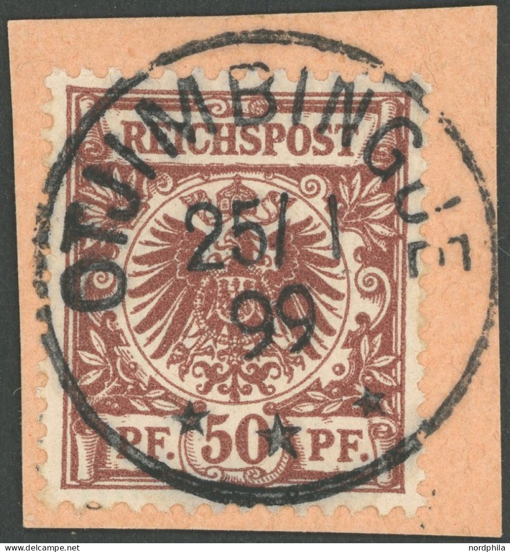 DSWA M 50d BrfStk, 1890, 50 Pf. Lebhaftrötlichbraun, Idealer Zentrischer Stempel OTJIMBINGUE, Postabschnitt, Kabinett - Sud-Ouest Africain Allemand