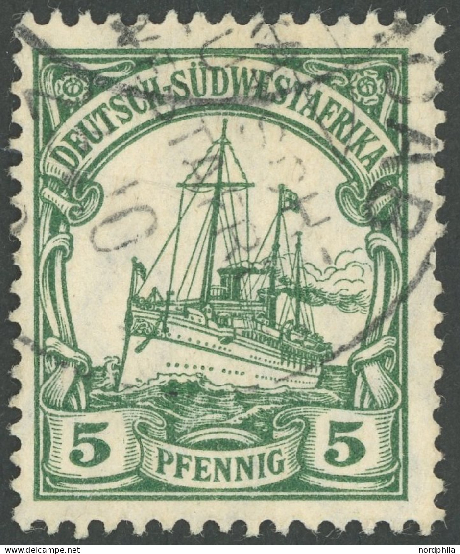 DSWA 25 O, ARIS, Teilabschlag Auf 5 Pf., Pracht - German South West Africa