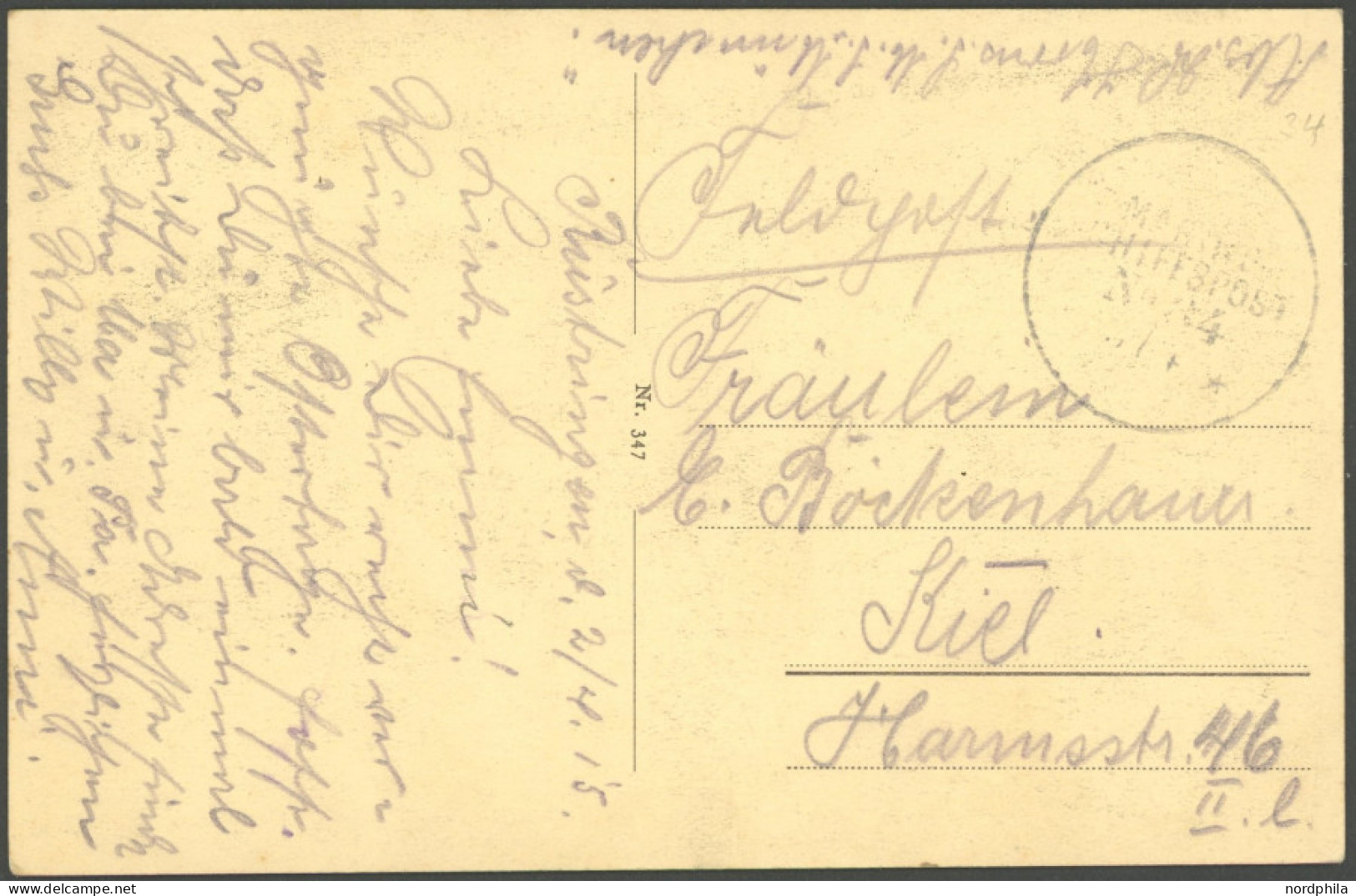 MSP VON 1914 - 1918 34 (S.M.S. MÜNCHEN), 2.4.15, FP-Ansichtskarte, Pracht - Maritime