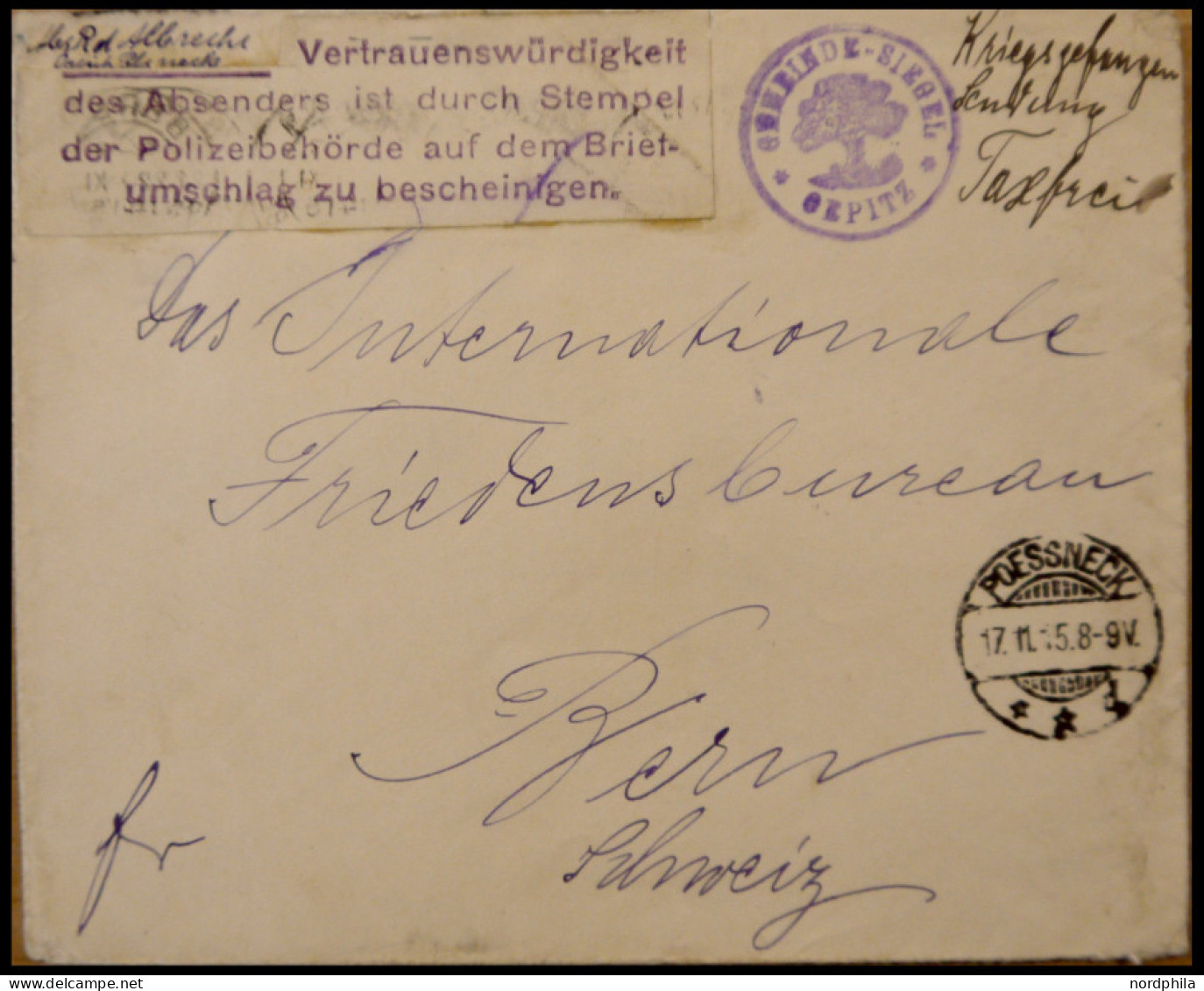 FELDPOST I.WK 1915/20, 6 Bessere Kriegsgefangenen Belege, Pracht - Bezetting 1914-18