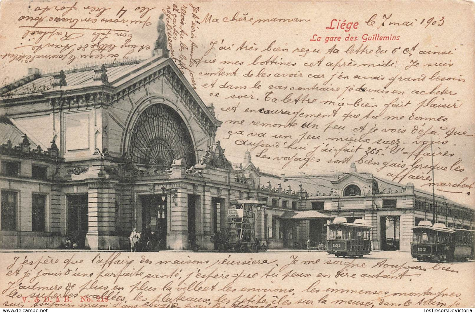 BELGIQUE - Liège - La Gare Des Guillemis - Tramways - Carte Postale Ancienne - Liège