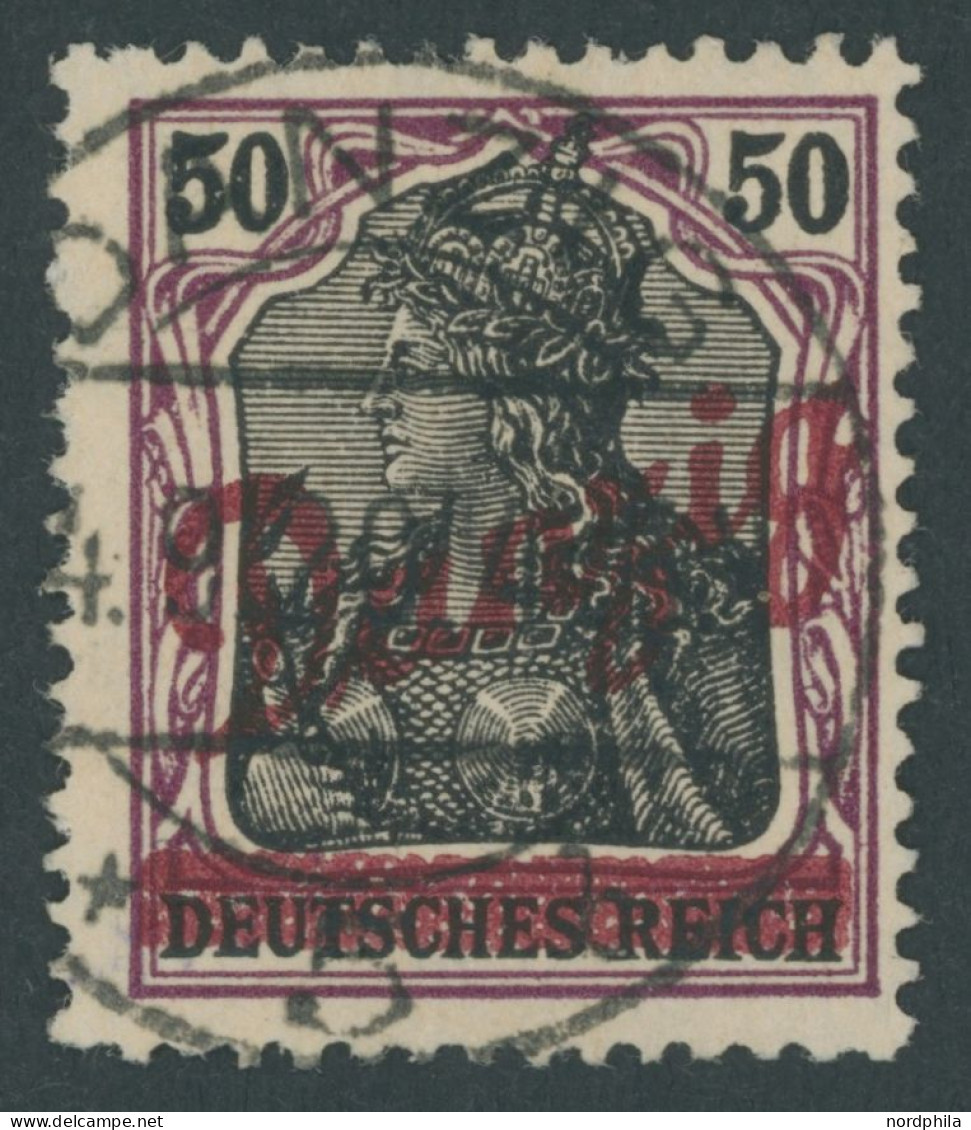 FREIE STADT DANZIG 39 O, 1920, 50 Pf. Kleiner Innendienst, Zeitgerechte Entwertung DANZIG 5b, Pracht, Fotoattest Dr. Oec - Autres & Non Classés