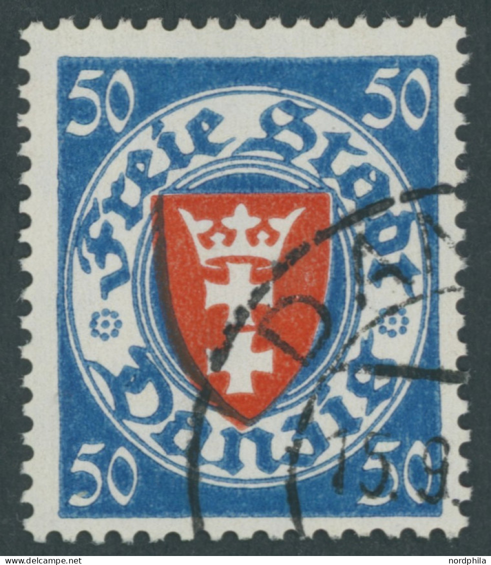 FREIE STADT DANZIG 296 O, 1939, 50 Pf. Lebhaftblau/zinnoberrot, Wz. 5, Pracht, Gepr. Gruber, Mi. 160.- - Sonstige & Ohne Zuordnung