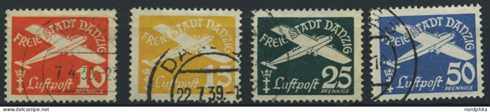 FREIE STADT DANZIG 299-301 O, 1938, 15 - 50 Pf. Flugpost, 3 Prachtwerte - Autres & Non Classés