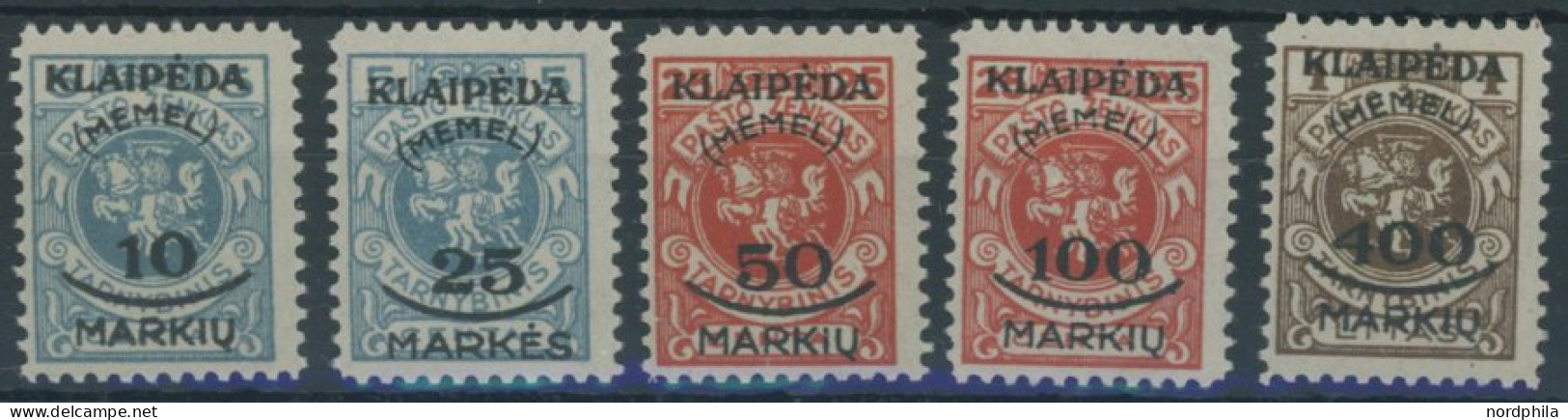 MEMELGEBIET 124-28 , 1923, Staatsdruckerei Kowno, Postfrisch, Prachtsatz, Mi. 120.- - Memelgebiet 1923