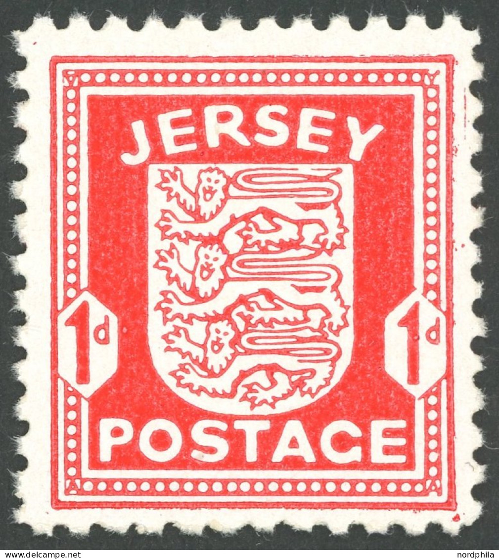 JERSEY 2z , 1941, 1 P. Rot, Gestrichenes Papier, Postfrisch, Pracht, Mi. 80.- - Besetzungen 1938-45