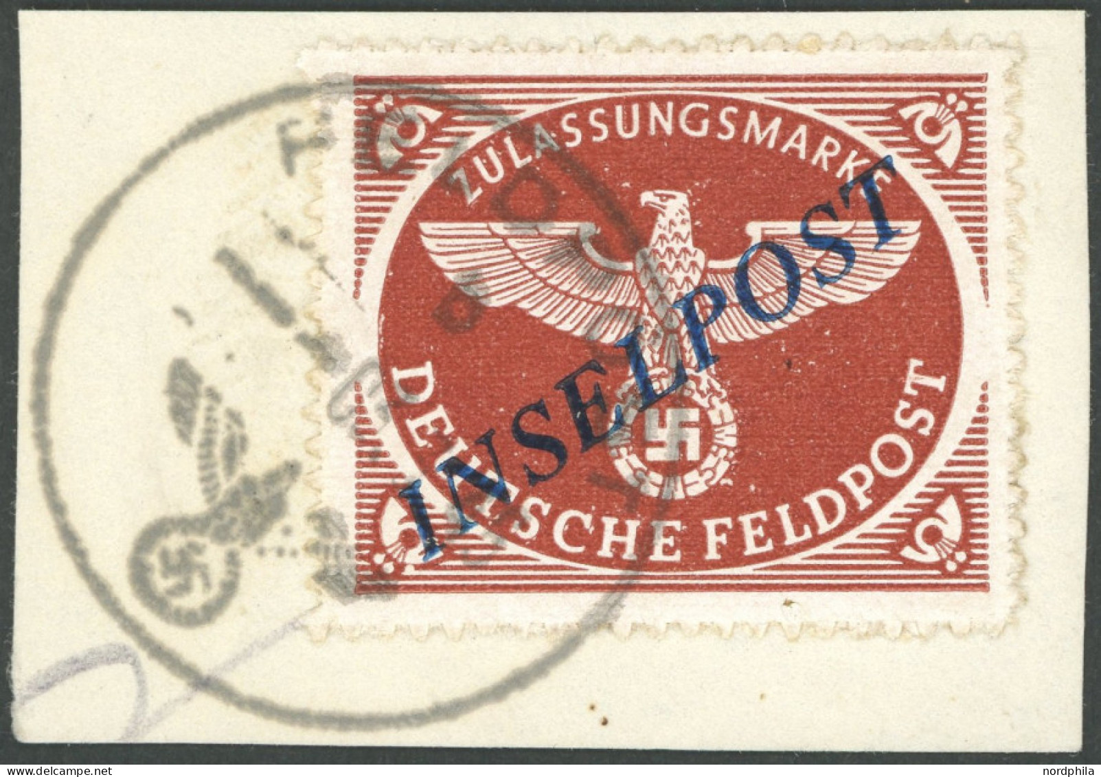 FELDPOSTMARKEN 10BbI BrfStk, 1944, Agramer Aufdruck, Durchstochen, Aufdruck Dunkelblau, Prachtbriefstück, Gepr. Pickenpa - Bezetting 1938-45