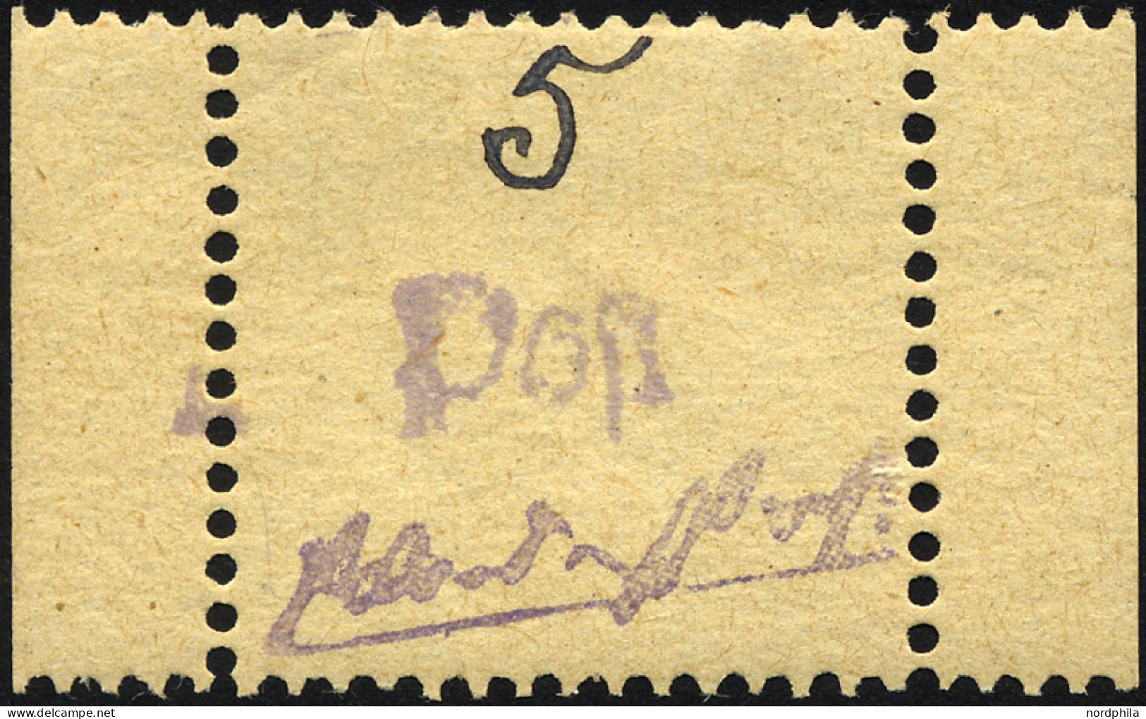 GROSSRÄSCHEN 3S , 1945, 5 Pf. Auf Gelb Mit Seitenrändern, Falzrest, Pracht, Gepr. Kunz, Mi. 1200.- - Other & Unclassified