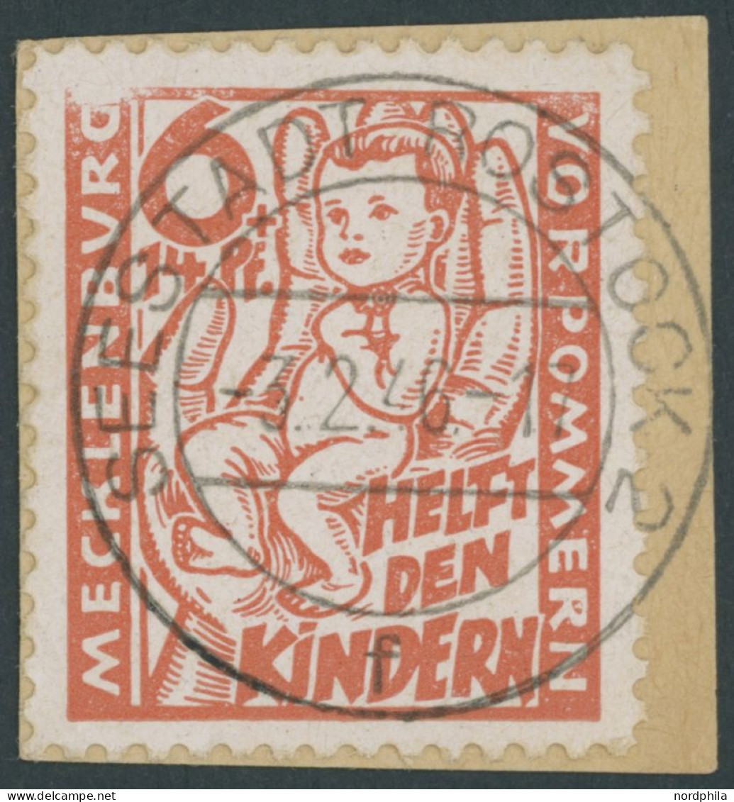 MECKLENBURG-VORPOMMERN 26a BrfStk, 1945, 6 Pf. Rötlichorange Kinderhilfe, Prachtbriefstück, Gepr. Kramp, Mi. 60.- - Sonstige & Ohne Zuordnung