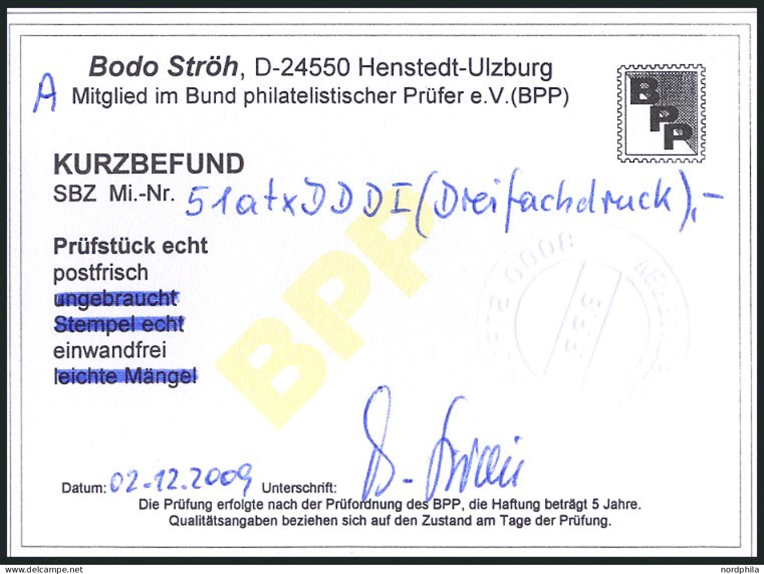 OST-SACHSEN 51atxDDDI , 1945, 3 Pf. Schwarzbraun, Dreifachdruck, Davon Einmal Farbe Schwarz, Pracht, Kurzbefund Ströh, M - Andere & Zonder Classificatie