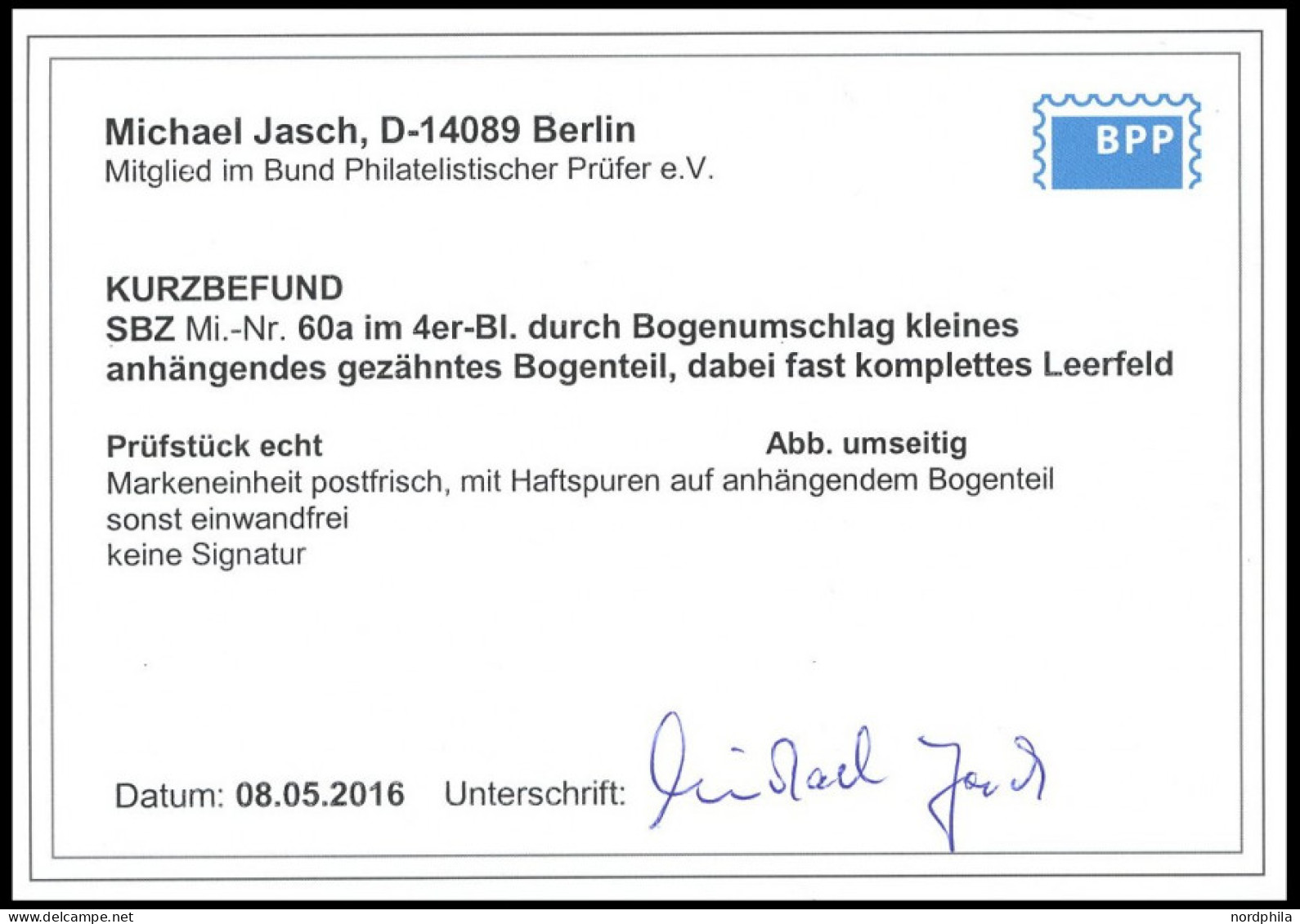 OST-SACHSEN 60a VB , 1945, 12 Pf. Orangerot Im Viererblock, Durch Bogenumschlag Kleines Anhängendes Gezähntes Bogenteil, - Other & Unclassified