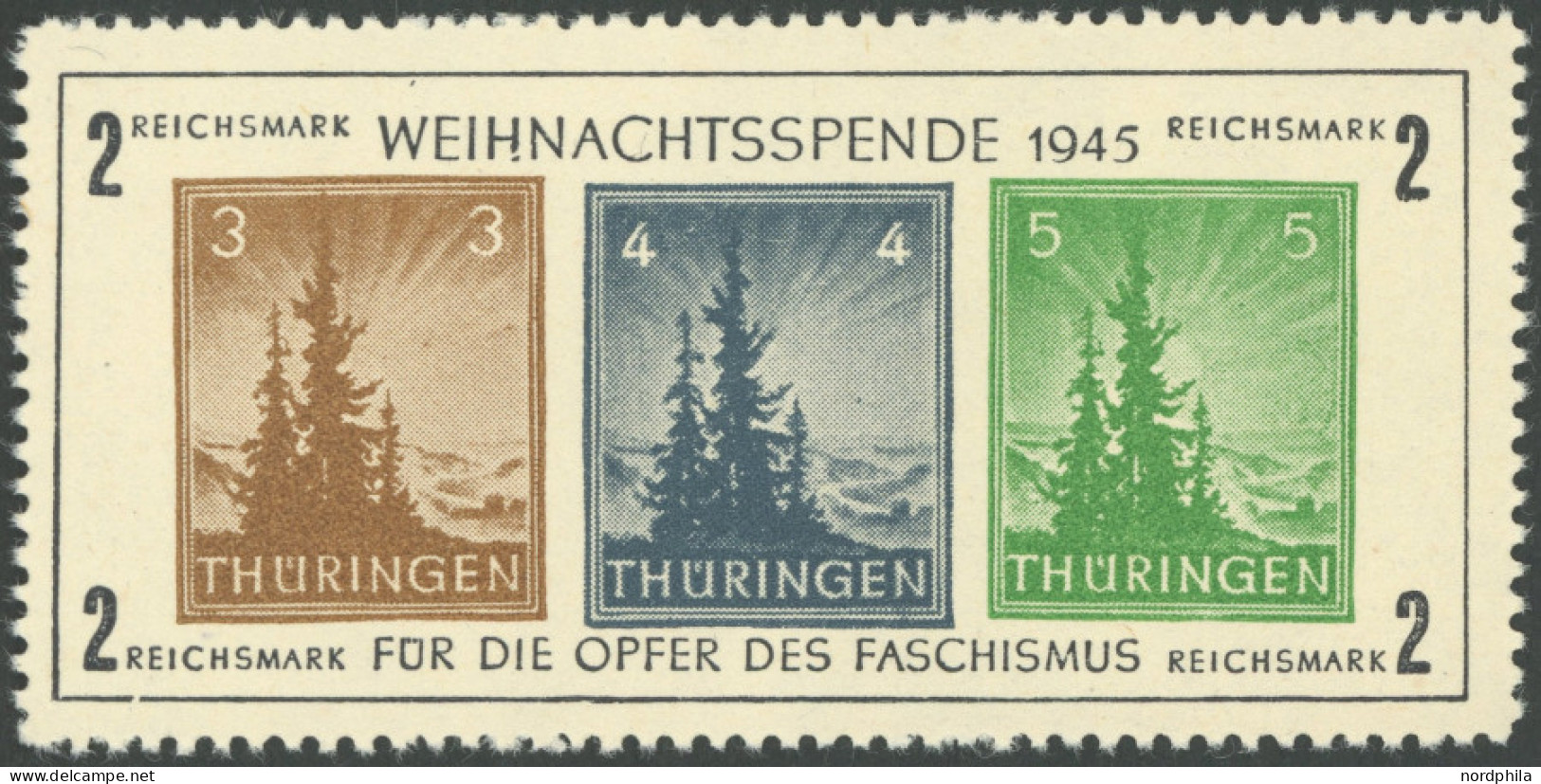 THÜRINGEN Bl. 1xa , 1945, Block Antifa, Weißes Kartonpapier, Type V, Postfrisch, Pracht, Mi. 450.- - Sonstige & Ohne Zuordnung