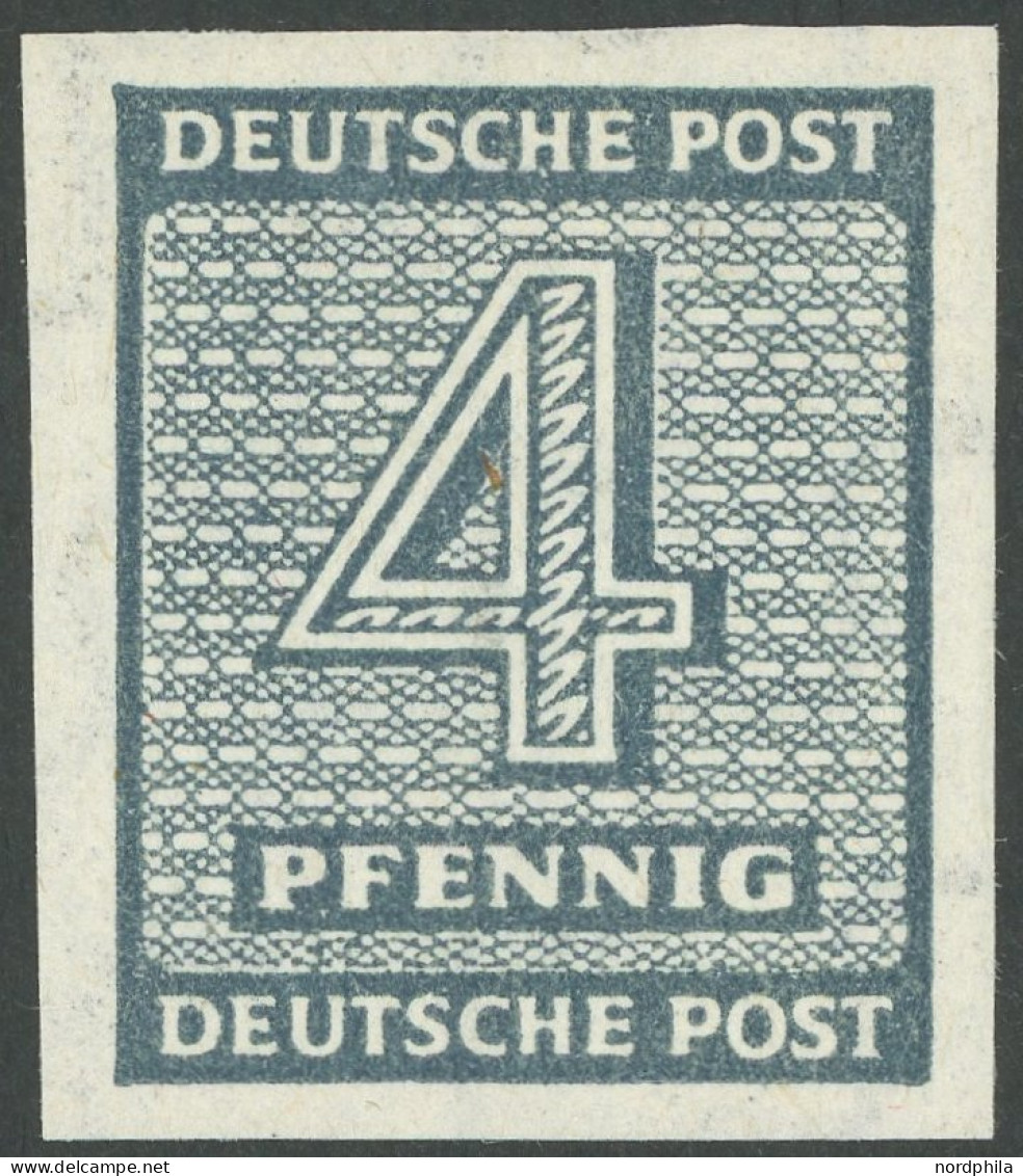 WEST-SACHSEN 127XwbU , 1945, 4 Pf. Dunkelblaugrau, Wz. X, Ungezähnt, Ungezähnte Exemplare Dieser Ausgabe Sind Im Michelk - Andere & Zonder Classificatie