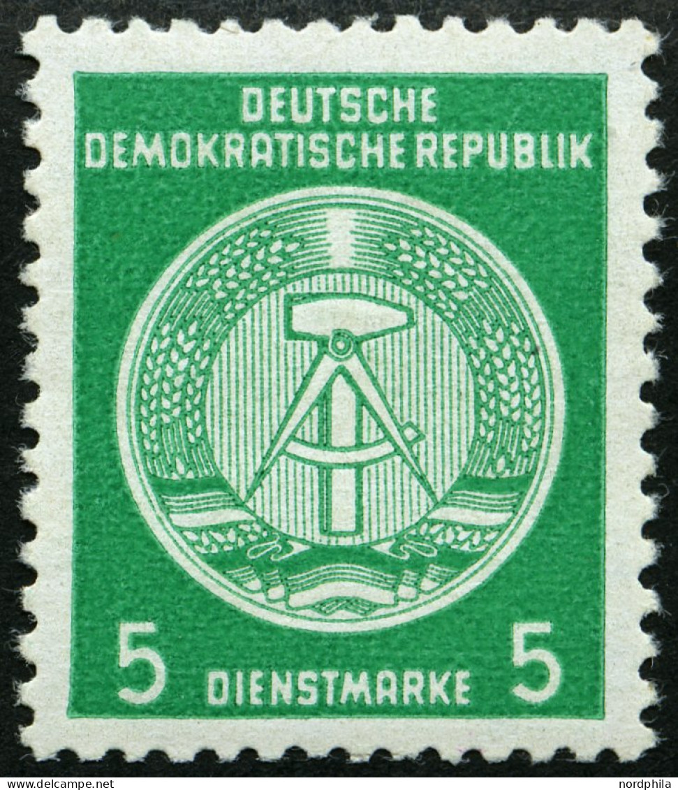 DIENSTMARKEN A D 18IIXII , 1954, 5 Pf. Smaragdgrün, Type II, Wz. 2XII, Pracht, Gepr. Jahn, Mi. 250.- - Altri & Non Classificati