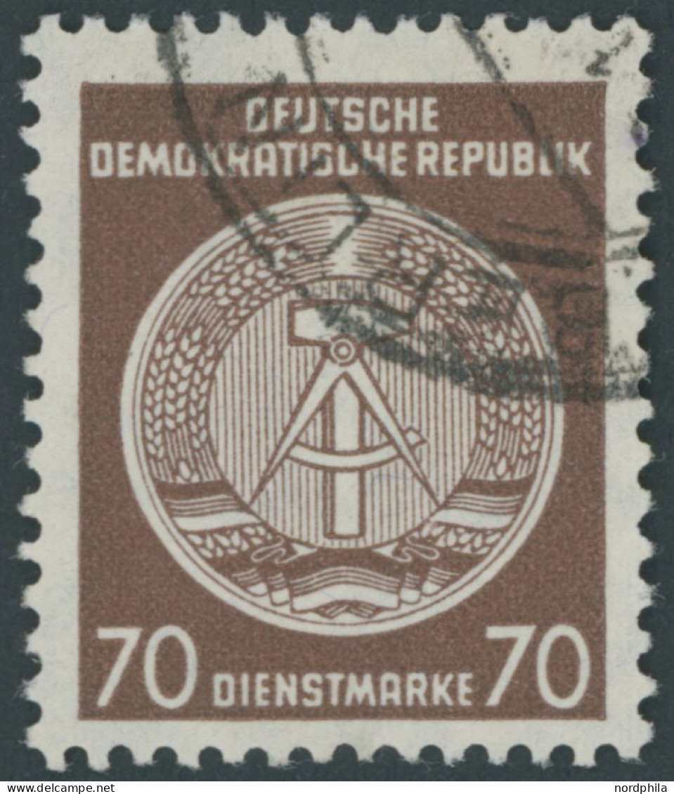 DIENSTMARKEN A D 41yAY O, 1958, 70 Pf. Rötlichbraun, Wz. 3Y, Gefasertes Papier, Pracht, Gepr. König, Mi. 80.- - Sonstige & Ohne Zuordnung