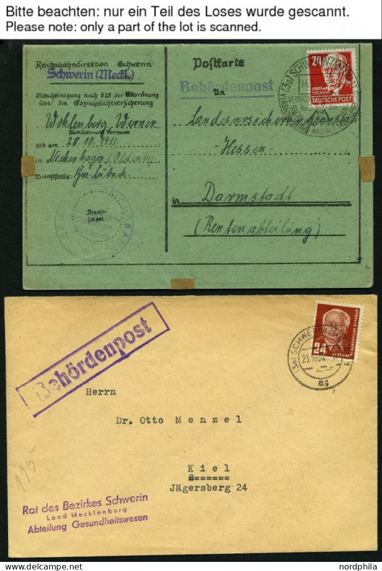 DIENSTMARKEN A Vorläufer: 1948 - Ca. 1956, Interessante Partie Von über 100 Belegen Behördenpost, Fundgrube, Besichtigen - Other & Unclassified