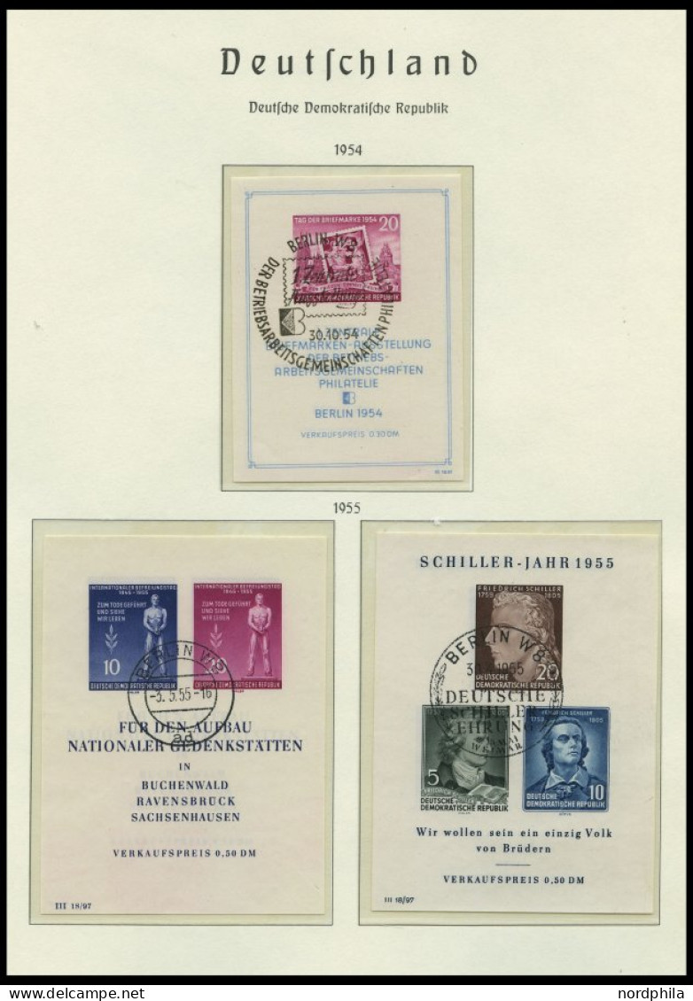 SAMMLUNGEN O, Von 1949-66 Gestempelte Sammlung DDR, Die Marxblocks Nur Gezähnt Vorhanden, Sonst Bis Auf Mi.Nr. 334 Und 3 - Verzamelingen