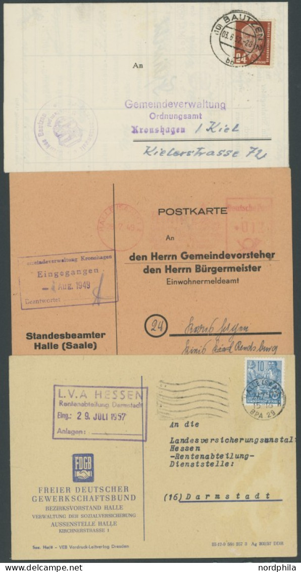 LOTS 1947-57, 17 Verschiedene Belege Behördenpost Nach Westdeutschland, Meist Prachterhaltung - Other & Unclassified