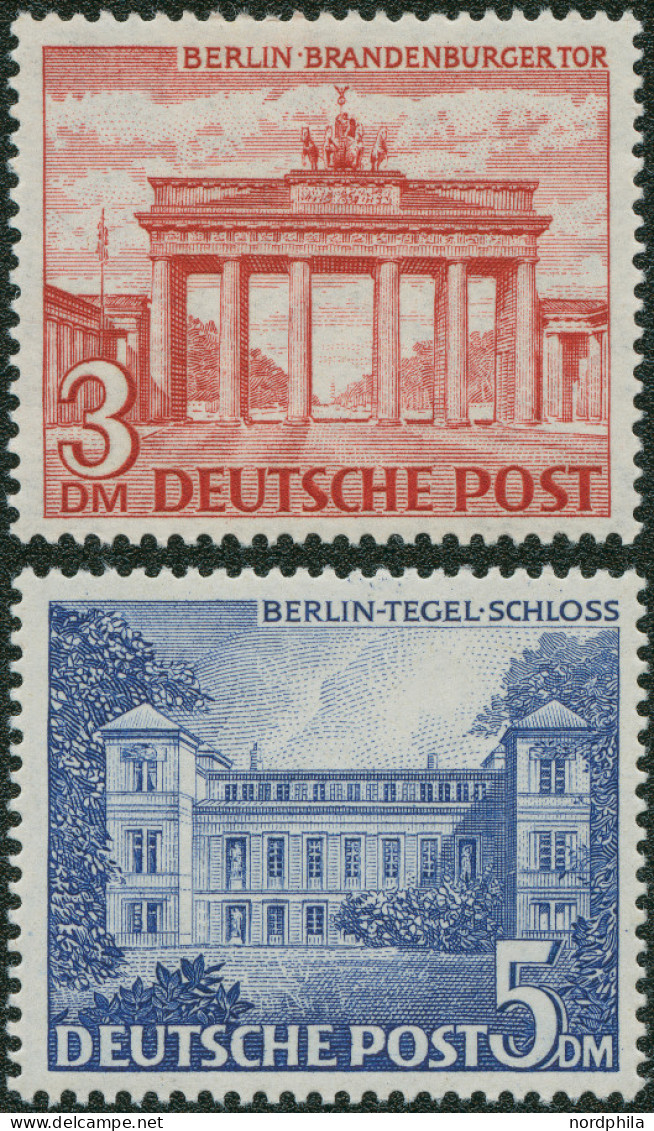 BERLIN 59-60 , 1949, 3 Und 5 Mark Bauten, 2 Postfrische Prachtwerte, Mi. 460,- - Sonstige & Ohne Zuordnung