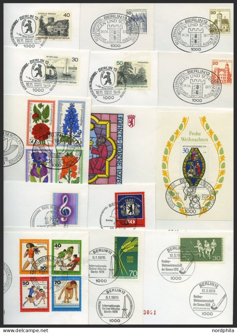 JAHRGÄNGE 516-90 BRIEF, 1976-78, 3 Komplette Jahrgänge Auf FDC`, Pracht - Sonstige & Ohne Zuordnung