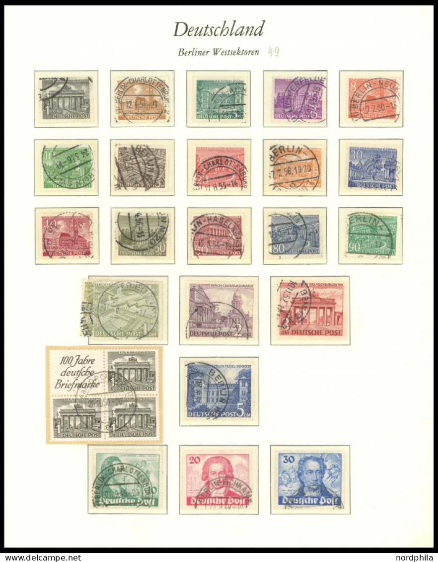 SAMMLUNGEN O, 1948-60, Bis Auf 1-5 M Schwarzaufdruck Und Bl. 1 Komplette Gestempelte Sammlung, Meist Prachterhaltung - Sonstige & Ohne Zuordnung