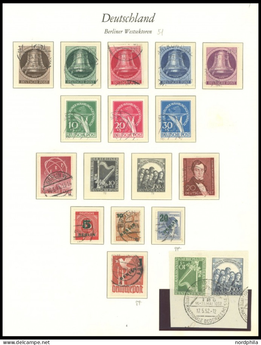 SAMMLUNGEN O, 1948-60, Bis Auf 1-5 M Schwarzaufdruck Und Bl. 1 Komplette Gestempelte Sammlung, Meist Prachterhaltung - Sonstige & Ohne Zuordnung