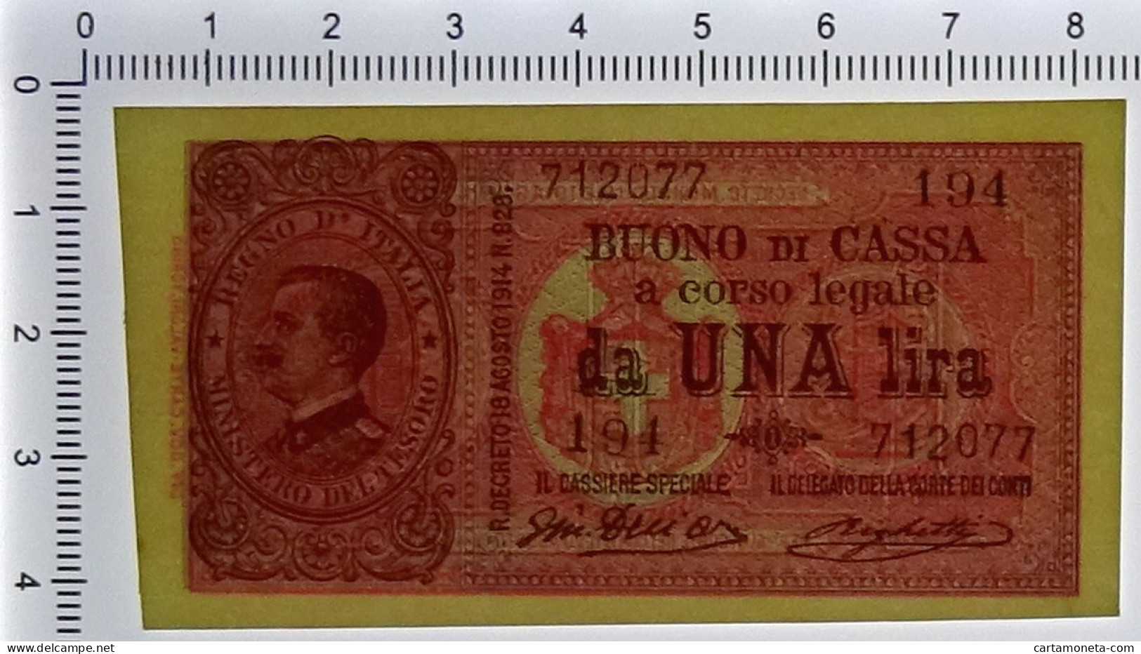 1 LIRA BUONO DI CASSA EFFIGE VITTORIO EMANUELE III 28/12/1917 SUP - Otros