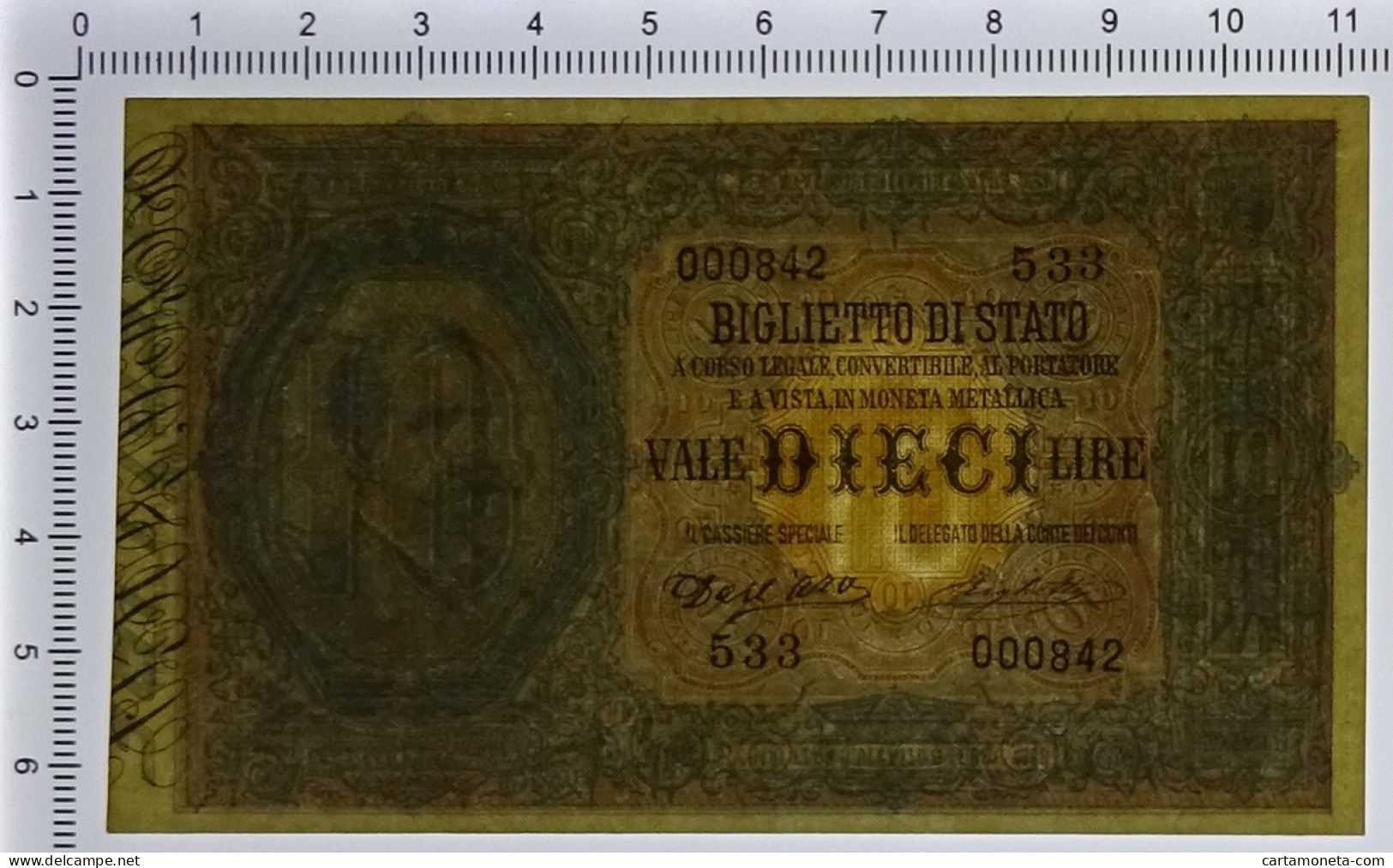 10 LIRE BIGLIETTO DI STATO EFFIGE UMBERTO I 25/10/1892 SPL- - Andere