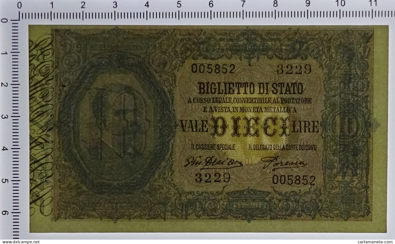 10 LIRE BIGLIETTO DI STATO EFFIGE UMBERTO I 28/12/1917 SUP+ - Regno D'Italia – Other