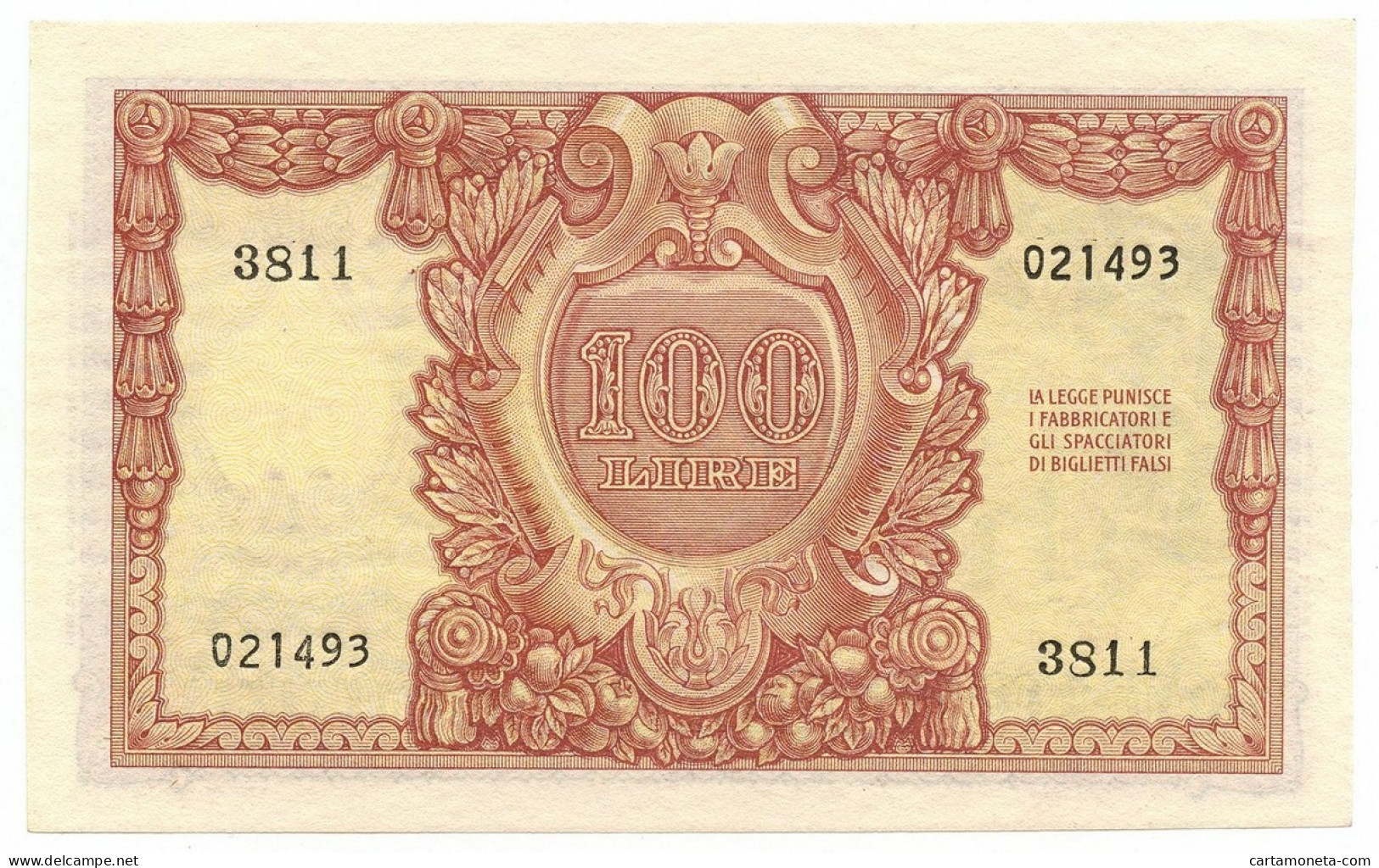 100 LIRE BIGLIETTO DI STATO ITALIA ELMATA DI CRISTINA 31/12/1951 QFDS - Other & Unclassified